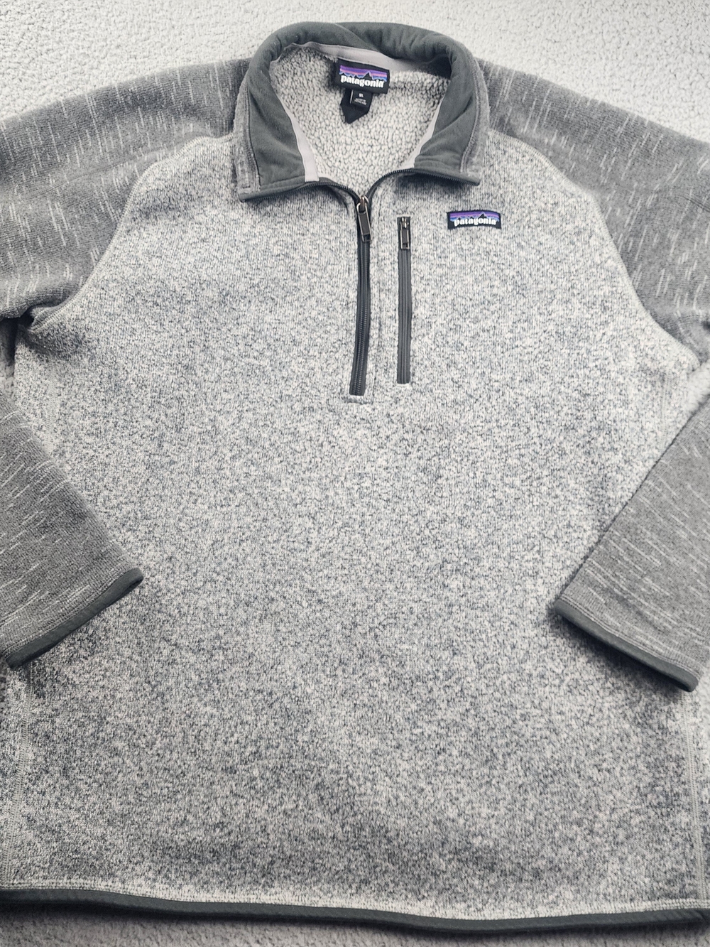 Patagonia Sweater Men’s Large Grey Quarter Zip Fleece Pullover Better Sweater